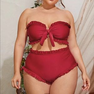 Red Frill Bikini from Shein! Size 1X